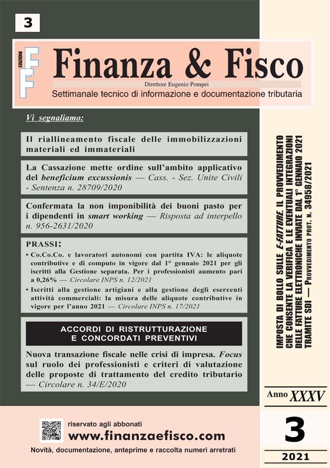 Finanza & Fisco n. 3 del 2021